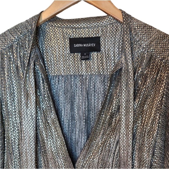 Sabina Musayev Gold and Silver Textured Dress - Picture 11 of 12